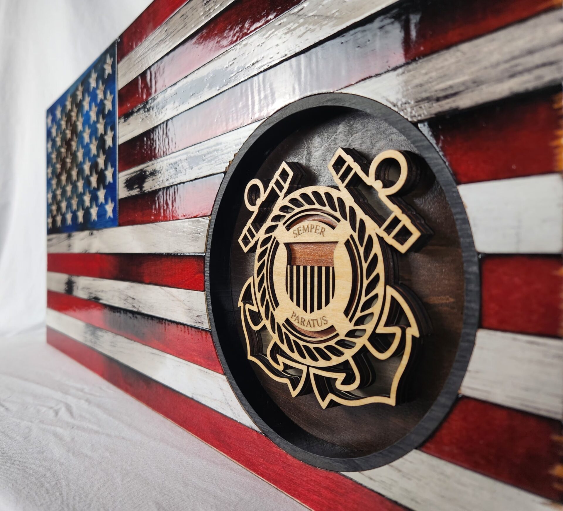 Classic American Flag with Coast Guard Logo - Image 4