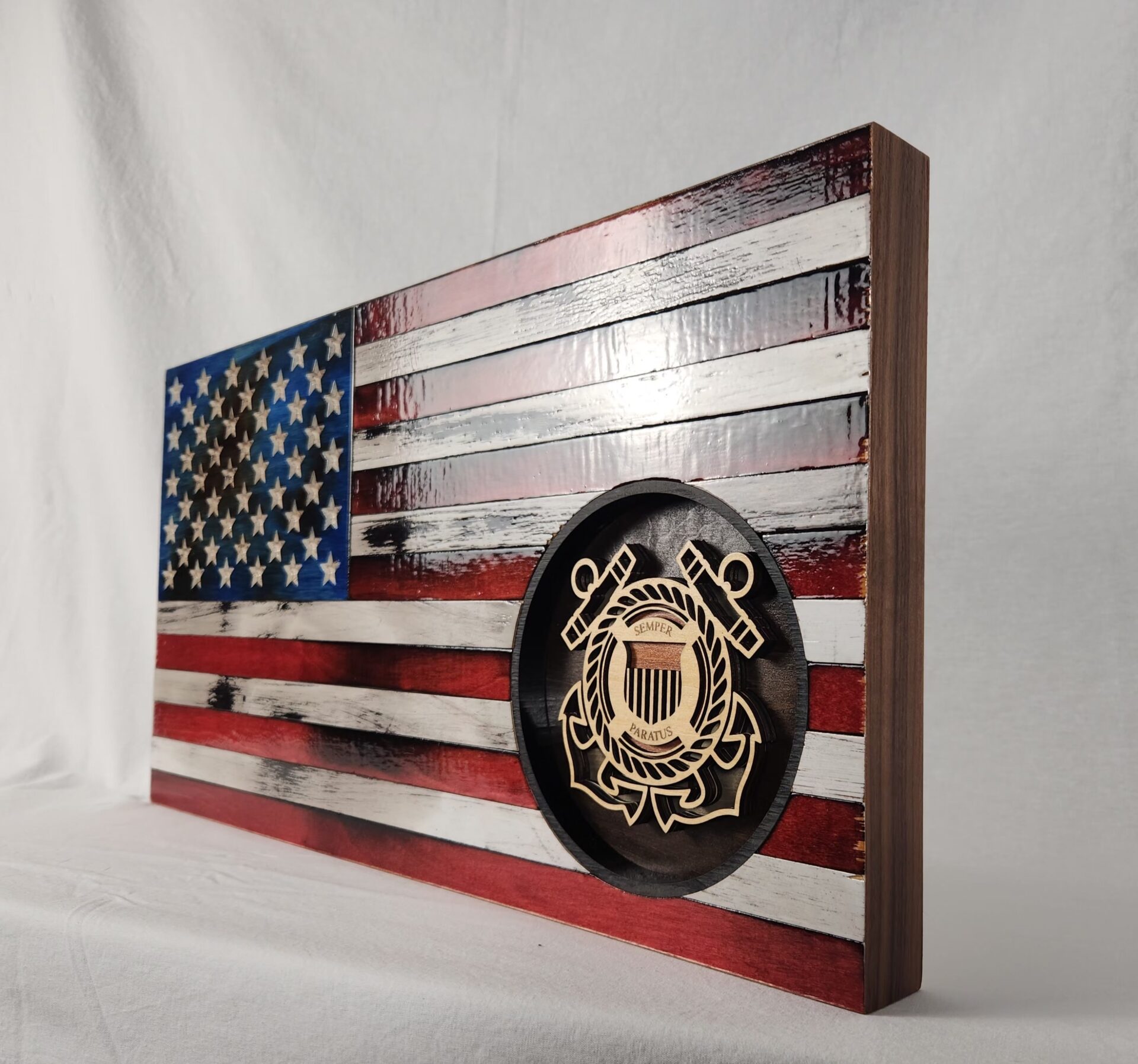 Classic American Flag with Coast Guard Logo - Image 3